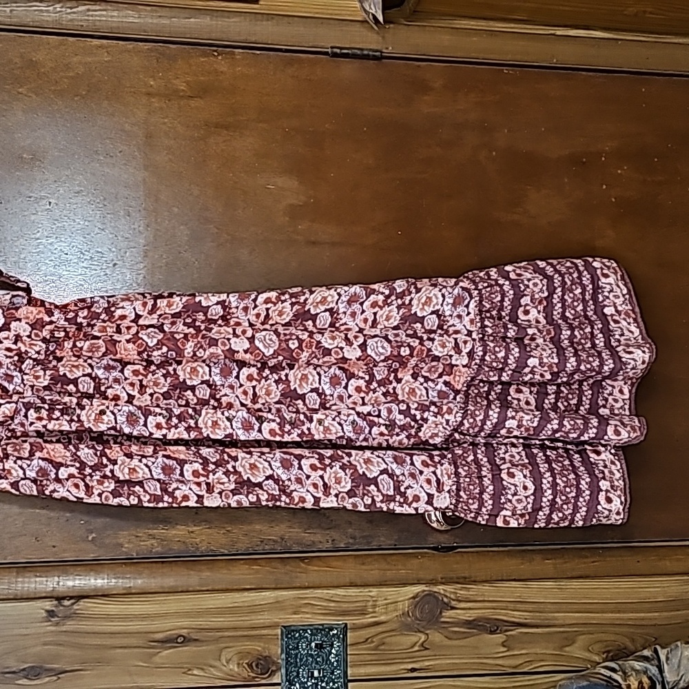 Rust/orange tie shoulder dress L maternity $10
